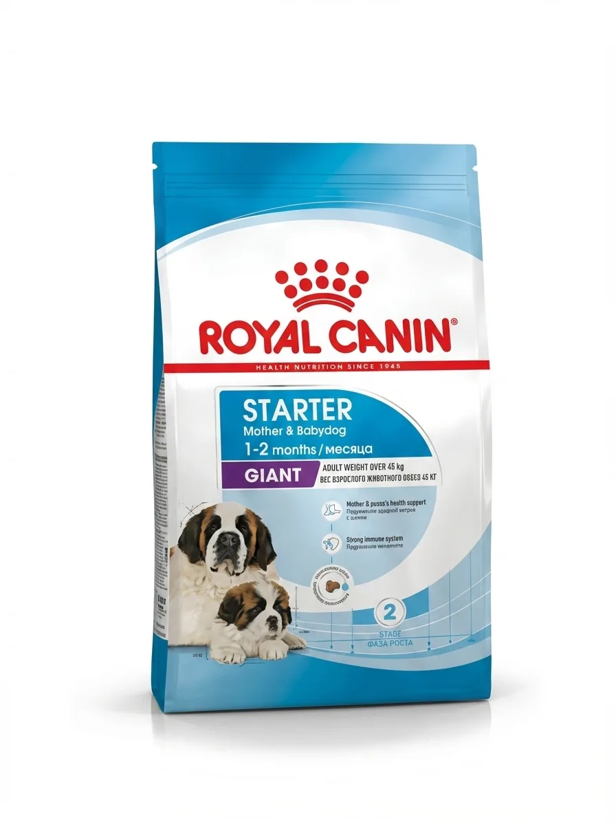 Изображение 1 для Сухой корм для щенков крупных пород Royal Canin Giant Starter для беременных и кормящих собак, 15 кг