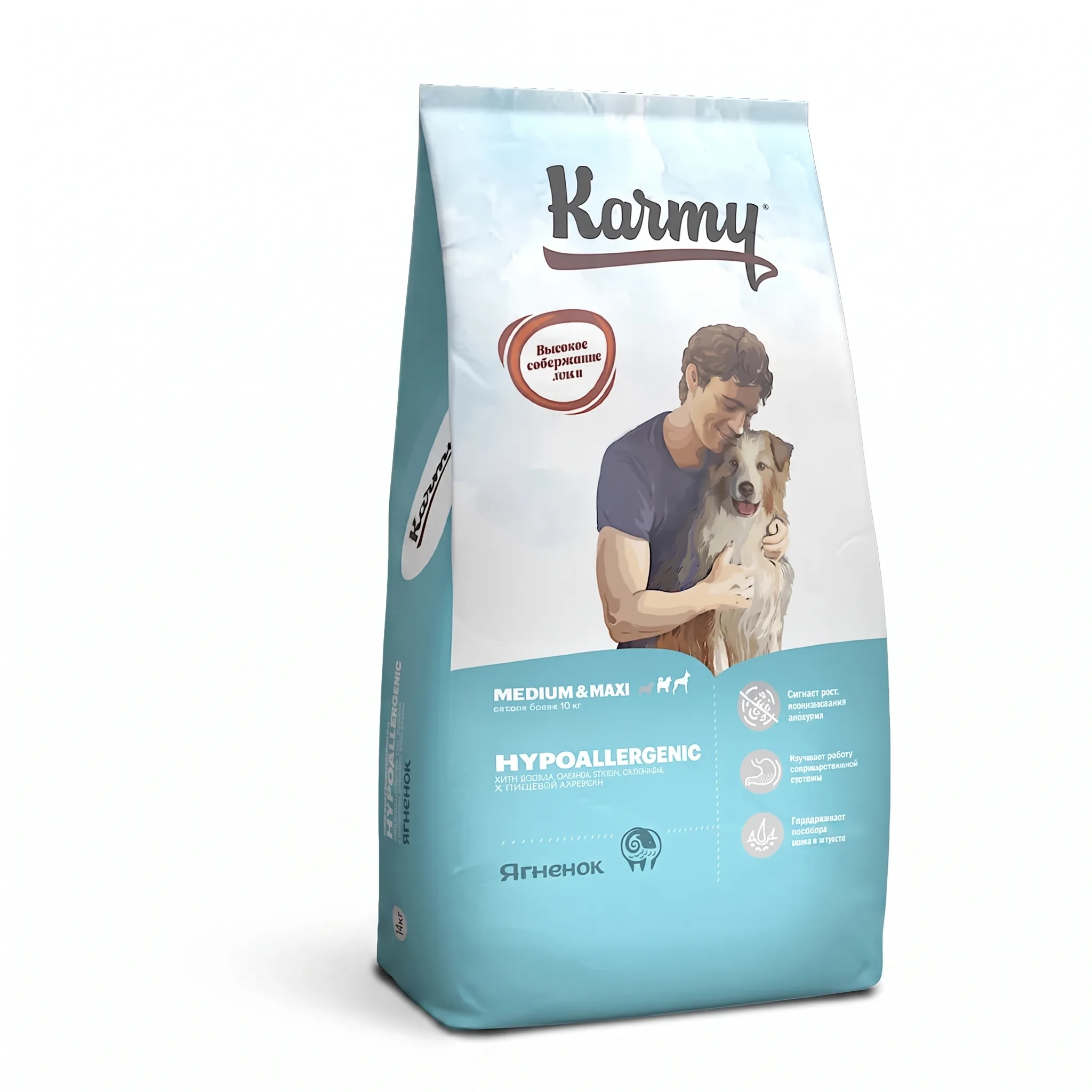 Изображение 1 для Корм сухой KARMY Hypoallergenic Medium & Maxi гипоаллергенный для взрослых собак средних и крупных пород, Ягнёнок 14 кг