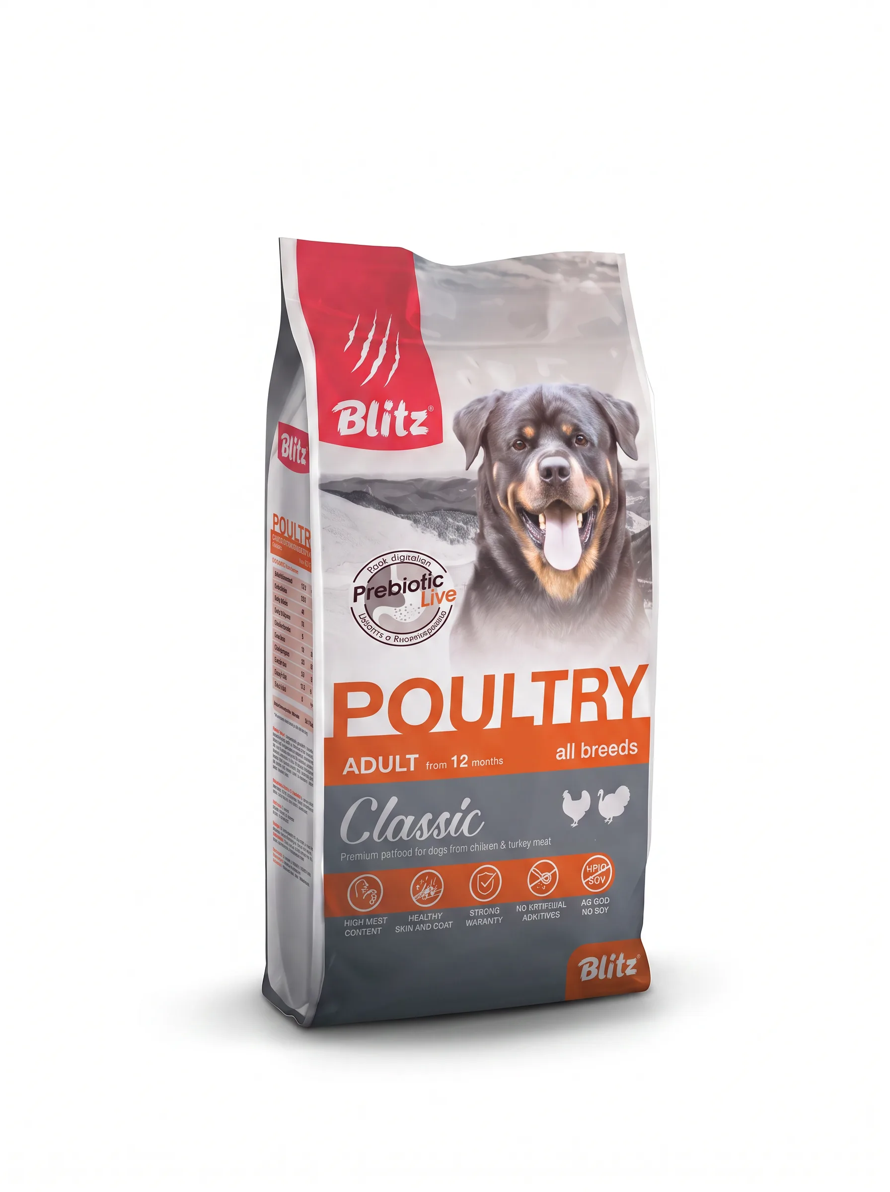 Изображение 1 для Сухой корм BLITZ ADULT DOG POULTRY для взрослых собак всех пород Домашняя птица 15 кг