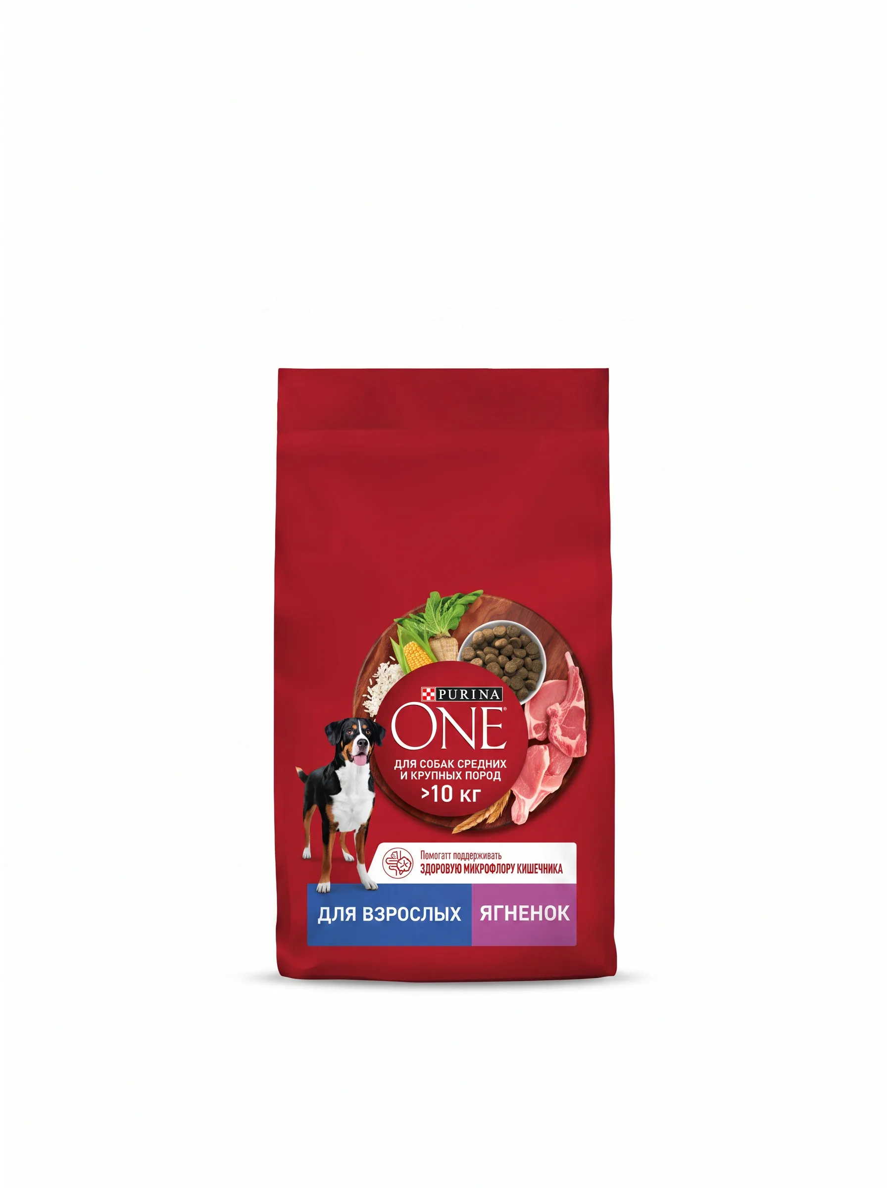 Изображение 1 для Сухой корм Purina ONE Adult для взрослых собак средних и крупных пород с ягненком и рисом, 3,8 кг