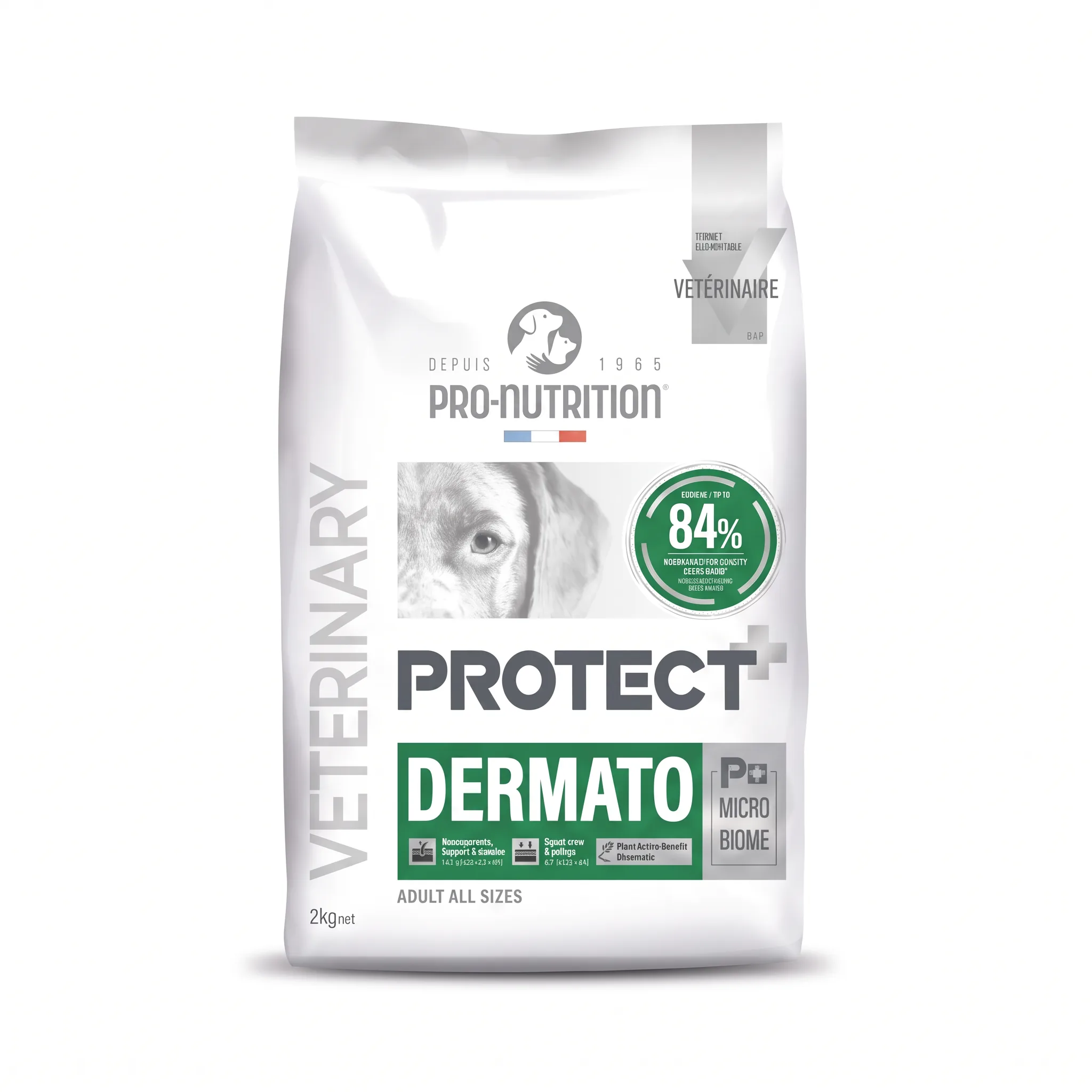 Изображение 1 для NEW Сухой корм Protect Dermato, ветеринарная диета для собак склонных к заболеваниям кожи, гипоаллергенный диетический корм, снижает пищевую непереносимость, Франция (2кг)