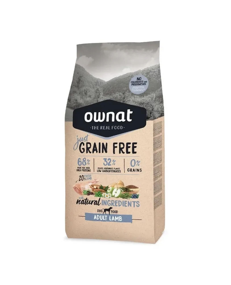 Изображение 1 для Ownat Adult Grain Free Сухой корм беззерновой для взрослых собак, с ягненком, 14 кг
