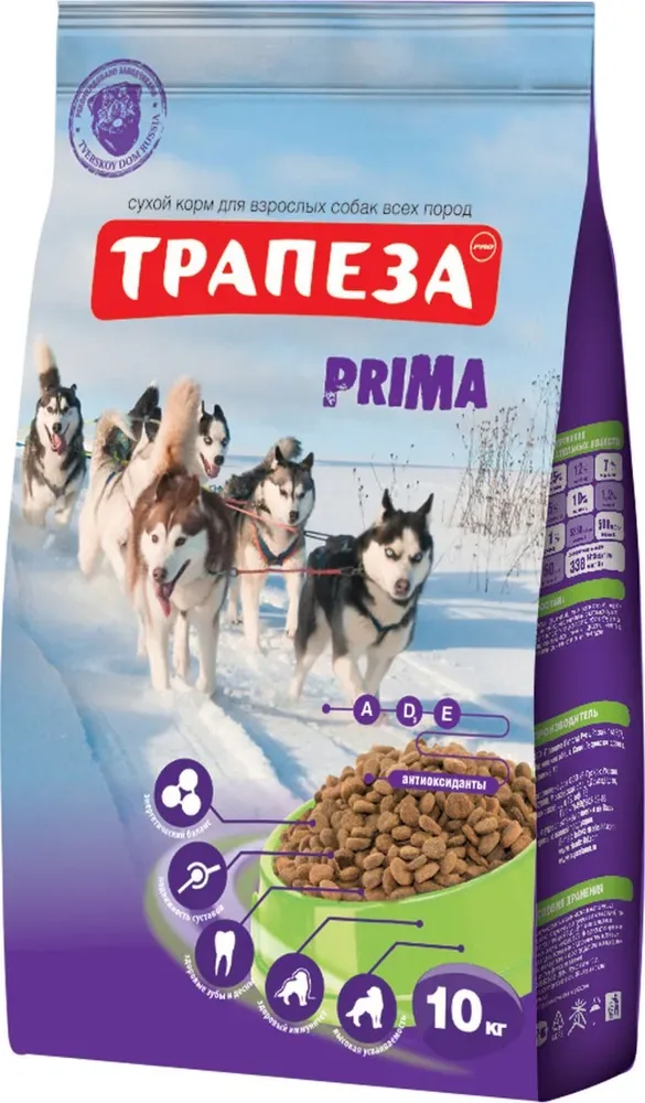 Изображение 1 для Сухой корм Трапеза Прима для взрослых собак с высокой физической активностью 10 кг