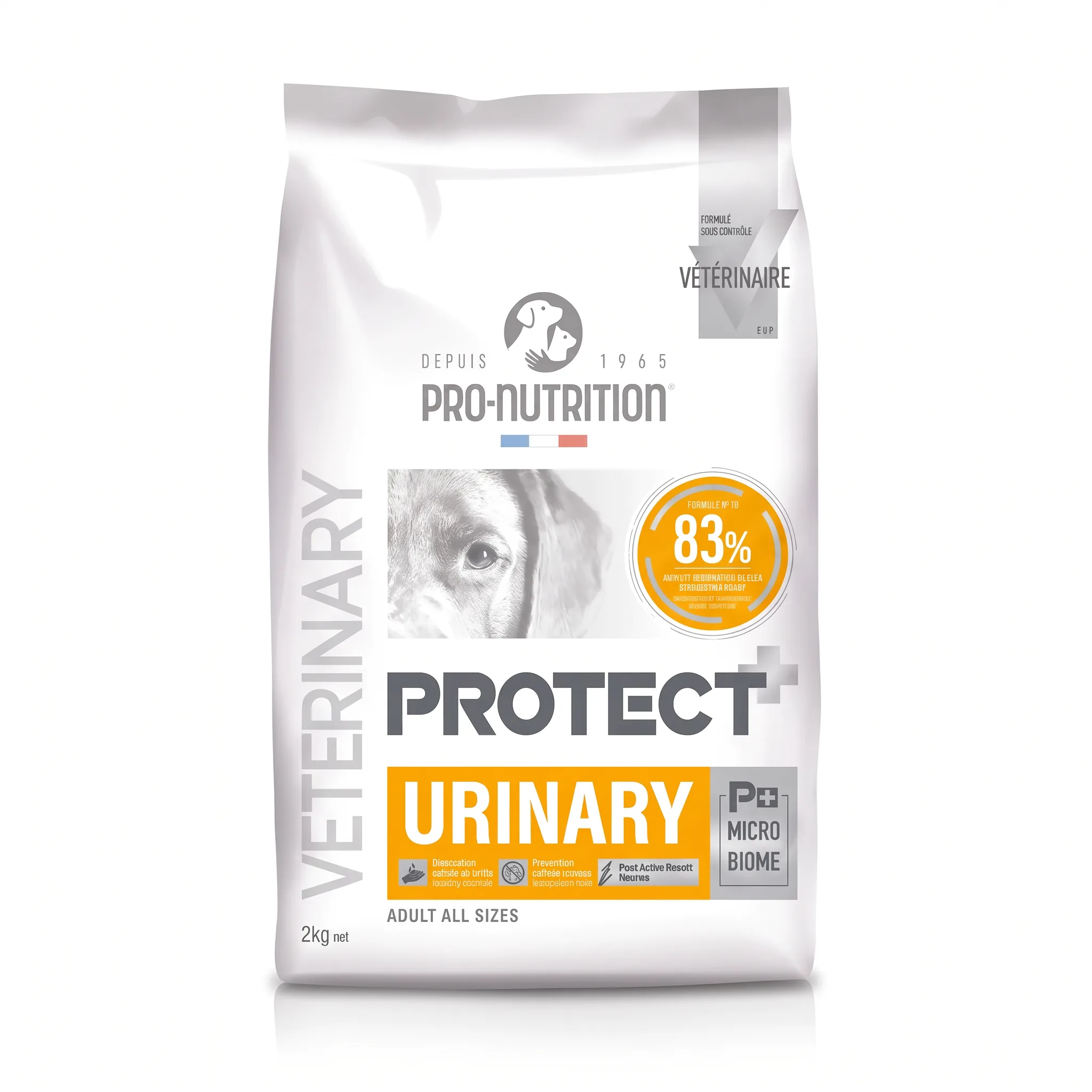 Изображение 1 для NEW Сухой корм Flatazor Pro-Nutrition Protect Urinary, ветеринарная диета для собак с заболеванием МКБ, снижает образование оксалатных камней и рецидивы образования струвитного камня, Франция (2кг)