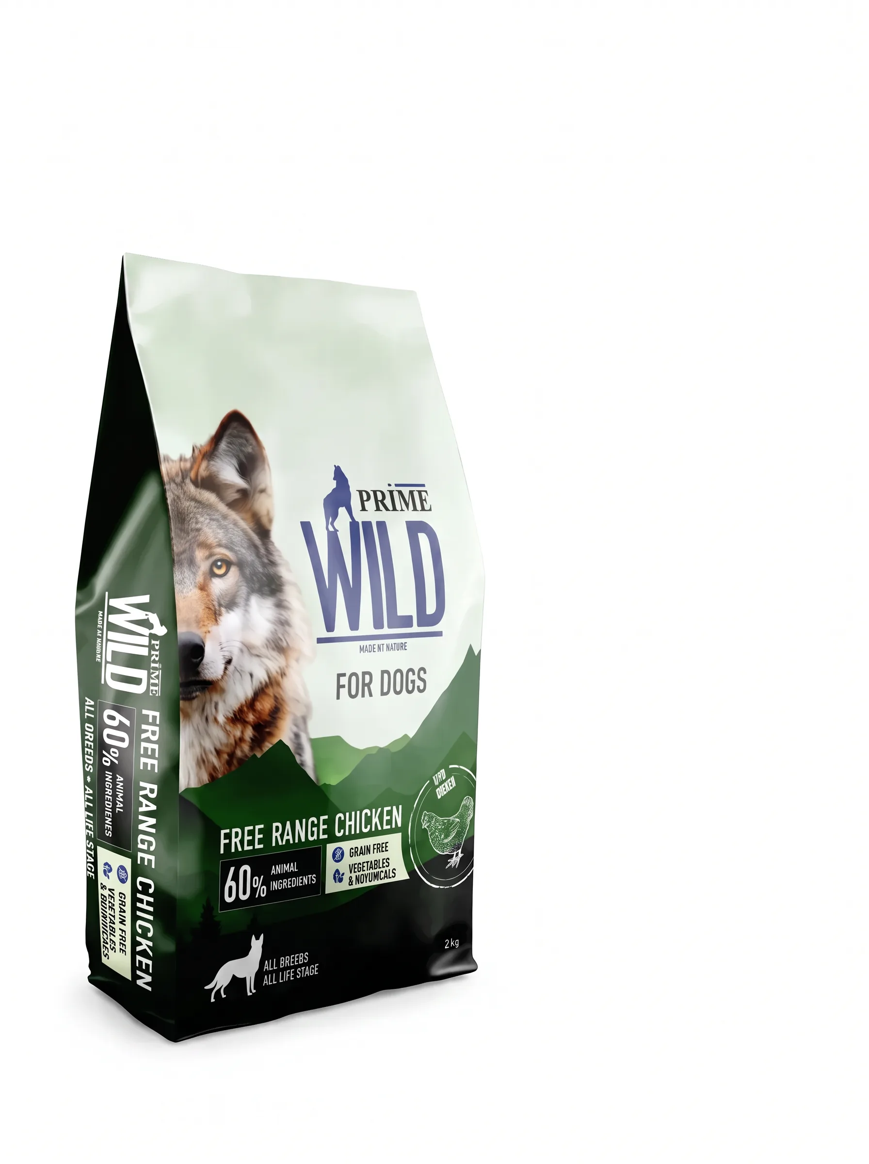 Изображение 1 для Сухой корм PRIME WILD GF FREE RANGE для собак всех пород с курицей, 2 кг