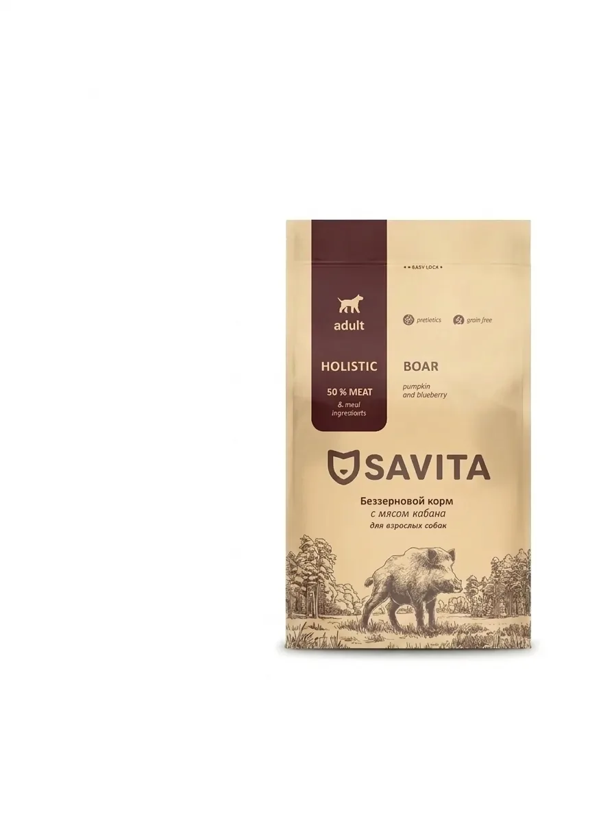 Изображение 1 для SAVITA Беззерновой сухой корм для собак с мясом кабана, GRAIN FREE ADULT, Boar, 4 кг
