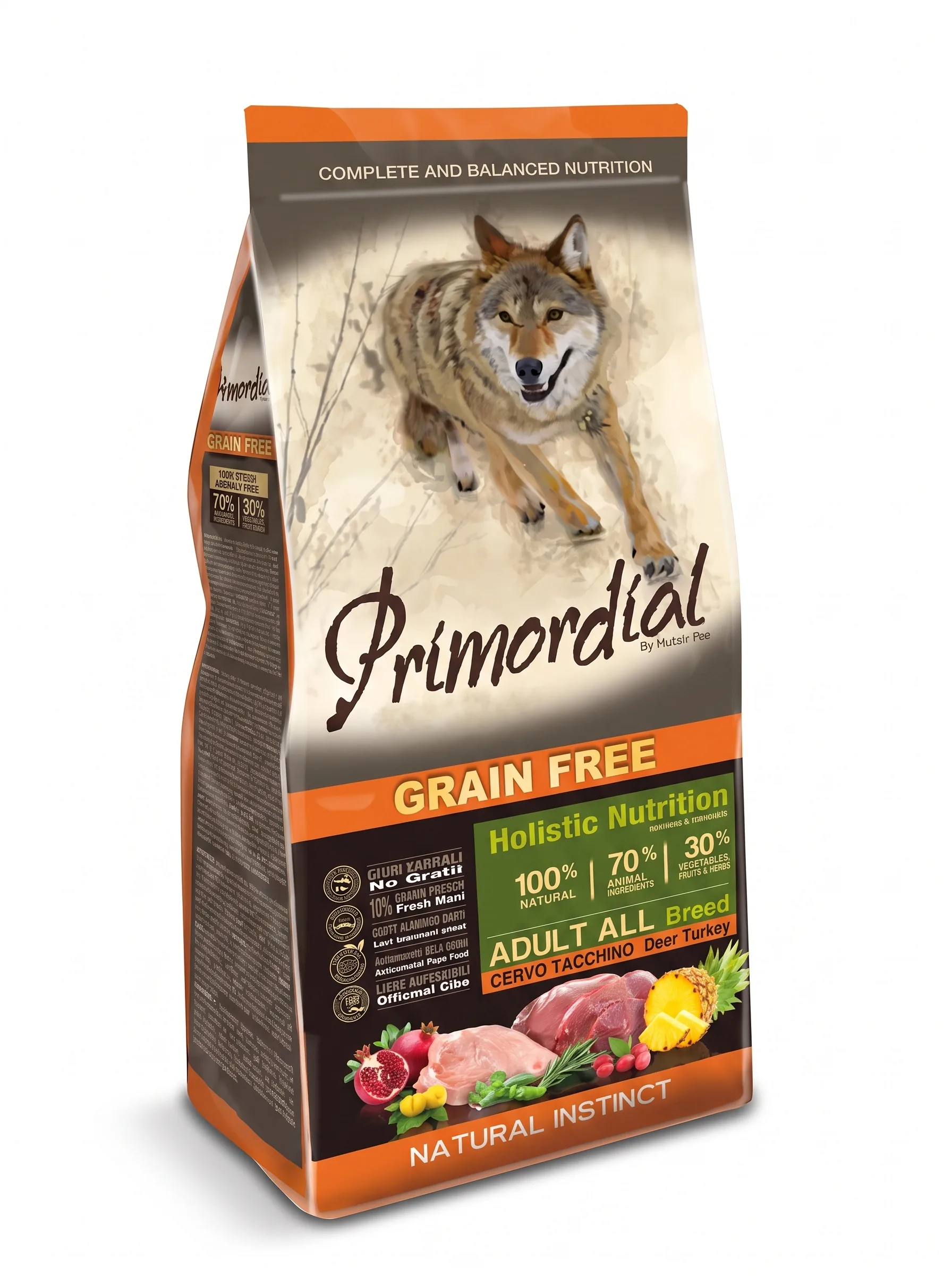 Изображение 1 для Корм сухой для собак с олениной и индейкой Primordial Dog Adult 2 кг