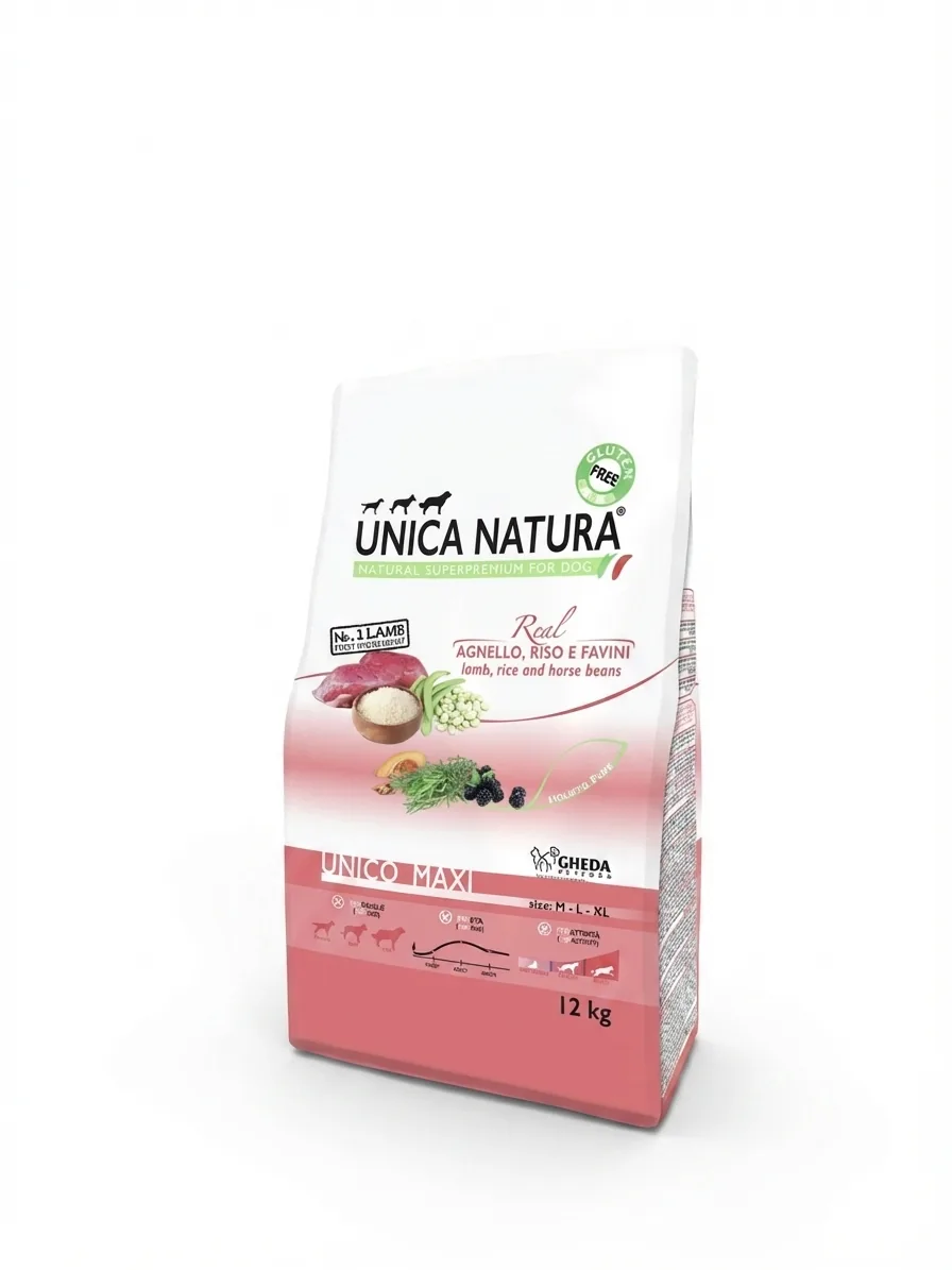 Изображение 1 для Сухой корм Unica Maxi для собак крупных пород с ягненком, 12кг.
