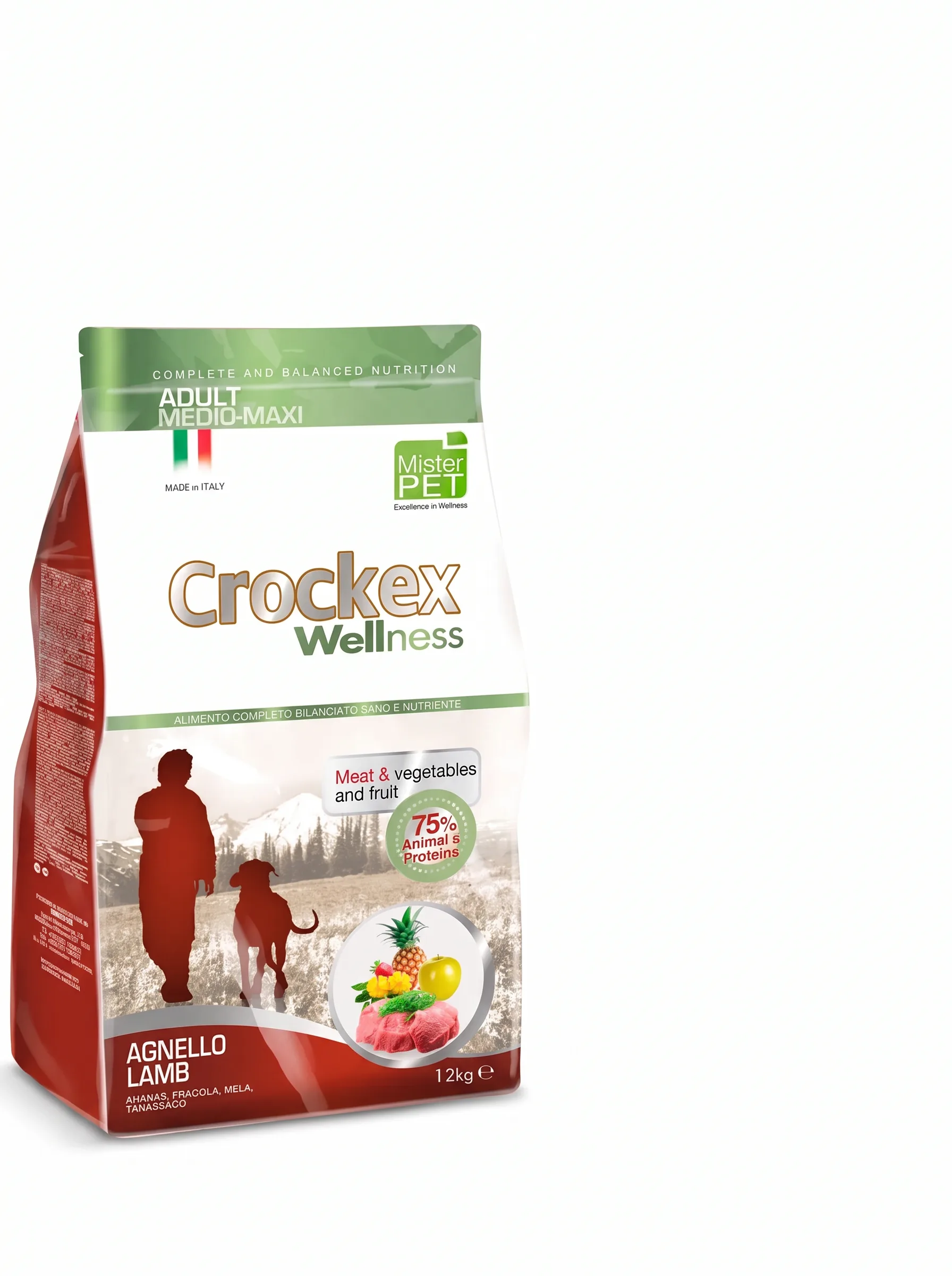 Crockex Wellness Dog Medium&Maxi Lamb Rice 12 кг сухой корм для взрослых собак крупных и средних пород, с ягненком и рисом