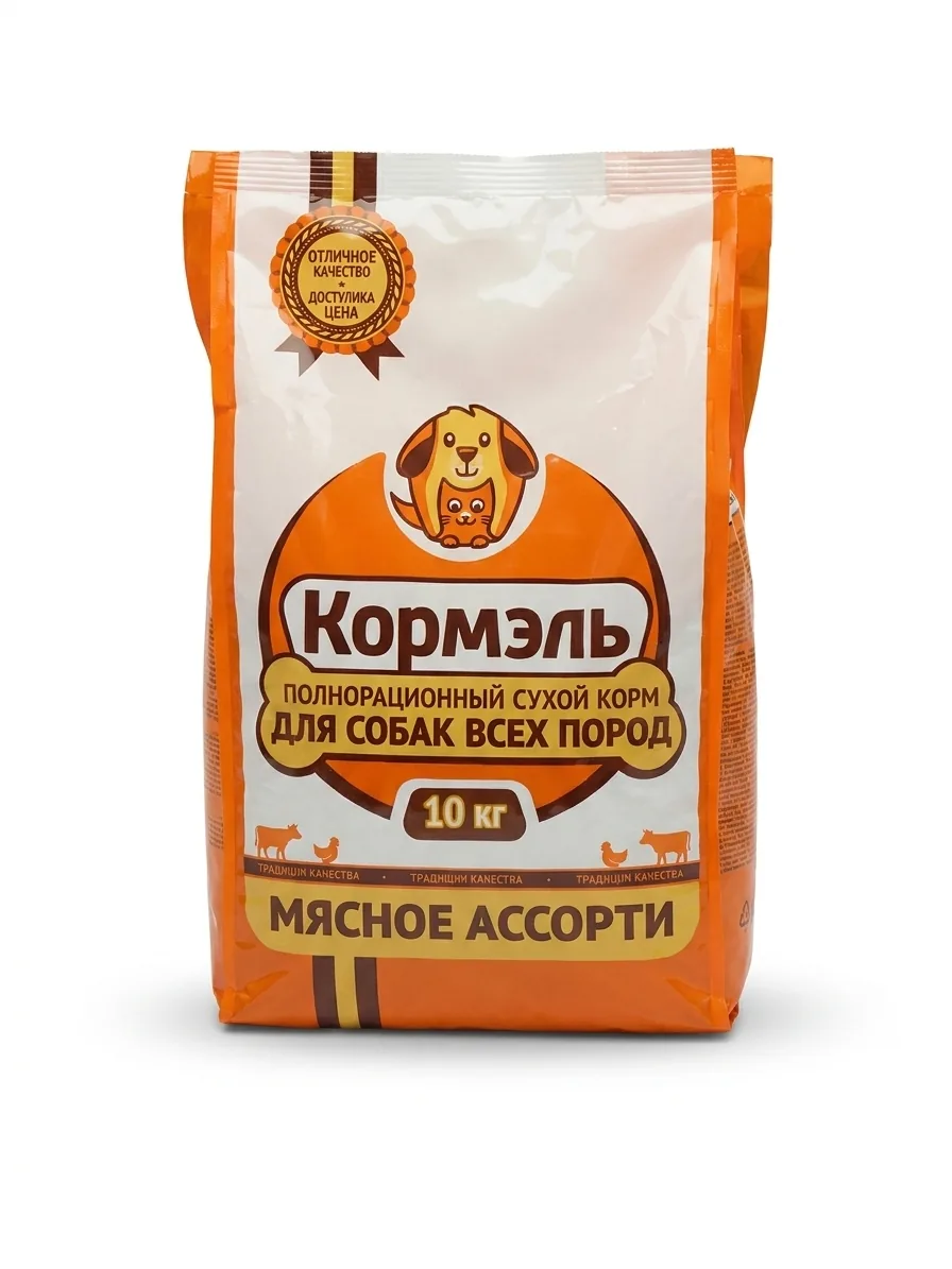 Изображение 1 для Корм для собак сухой, Кормэль, мясное ассорти, 10 кг