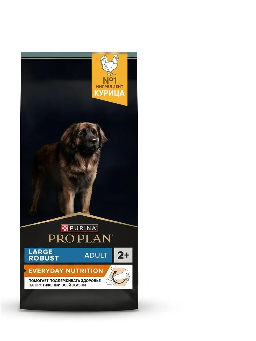 Сухой корм PRO PLAN® EVERYDAY NUTRITION для взрослых собак крупных пород с мощным телосложением с курицей, 14 кг