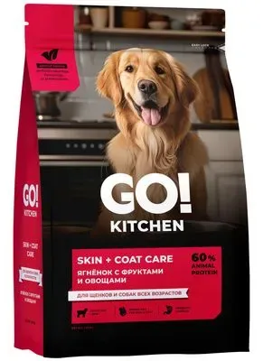 Изображение 1 для Корм GO! KITCHEN ягненок с фруктами и овощами, полнорационный сухой корм для щенков и собак всех возрастов с ягненком, 1,59 кг