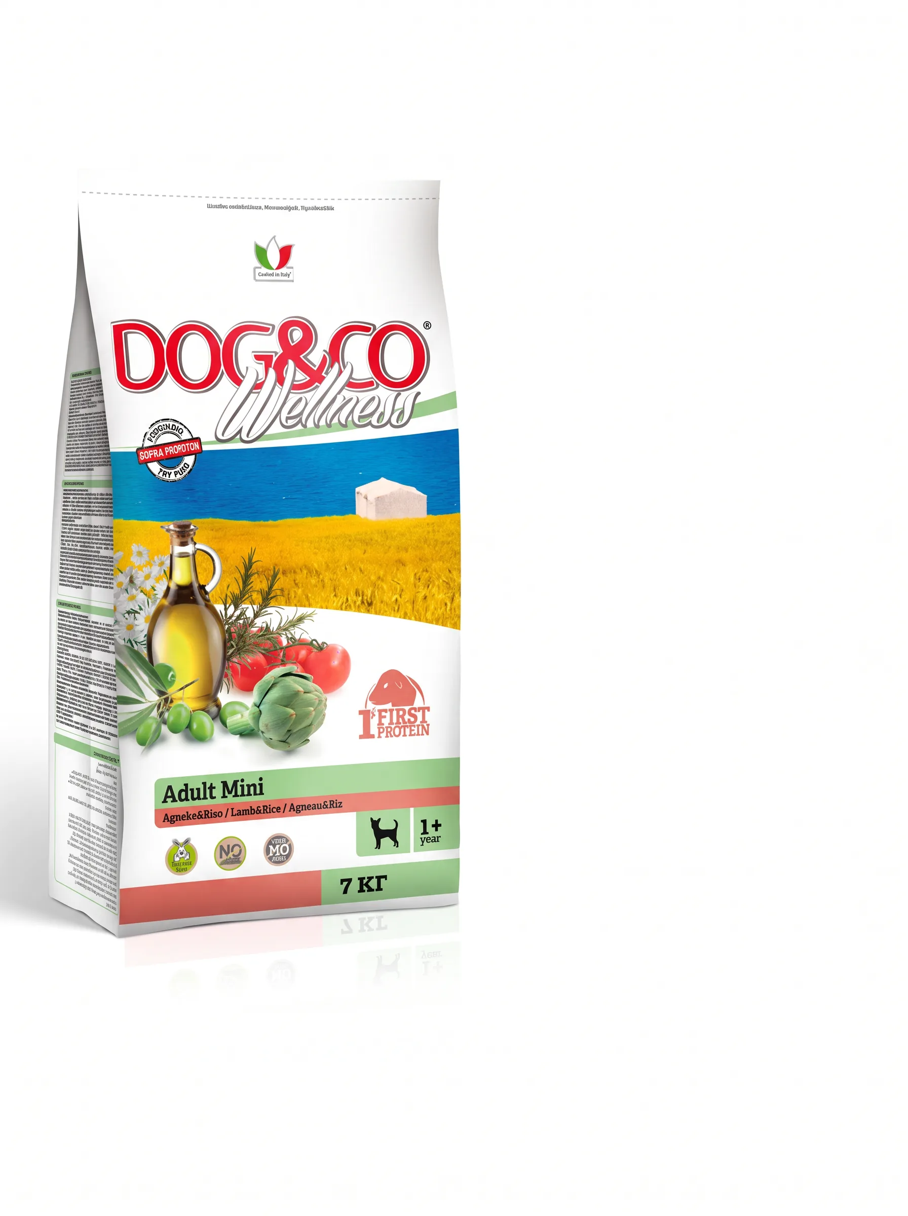 Сухой корм Wellness Dog&Co Adult Mini для взрослых собак малых пород с бараниной и рисом, 7 кг.