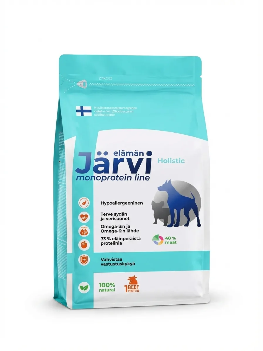 Изображение 1 для Сухой корм Jarvi Monoprotein line полнорационный holistic для взрослых собак средних и крупных пород с говядиной, 1,5 кг