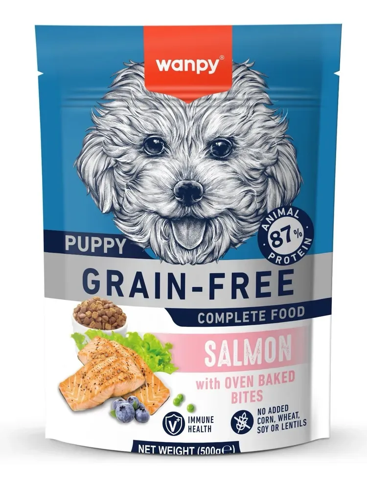 Изображение 1 для Сухой корм для щенков Wanpy Dog беззерновой с лососем 500 г