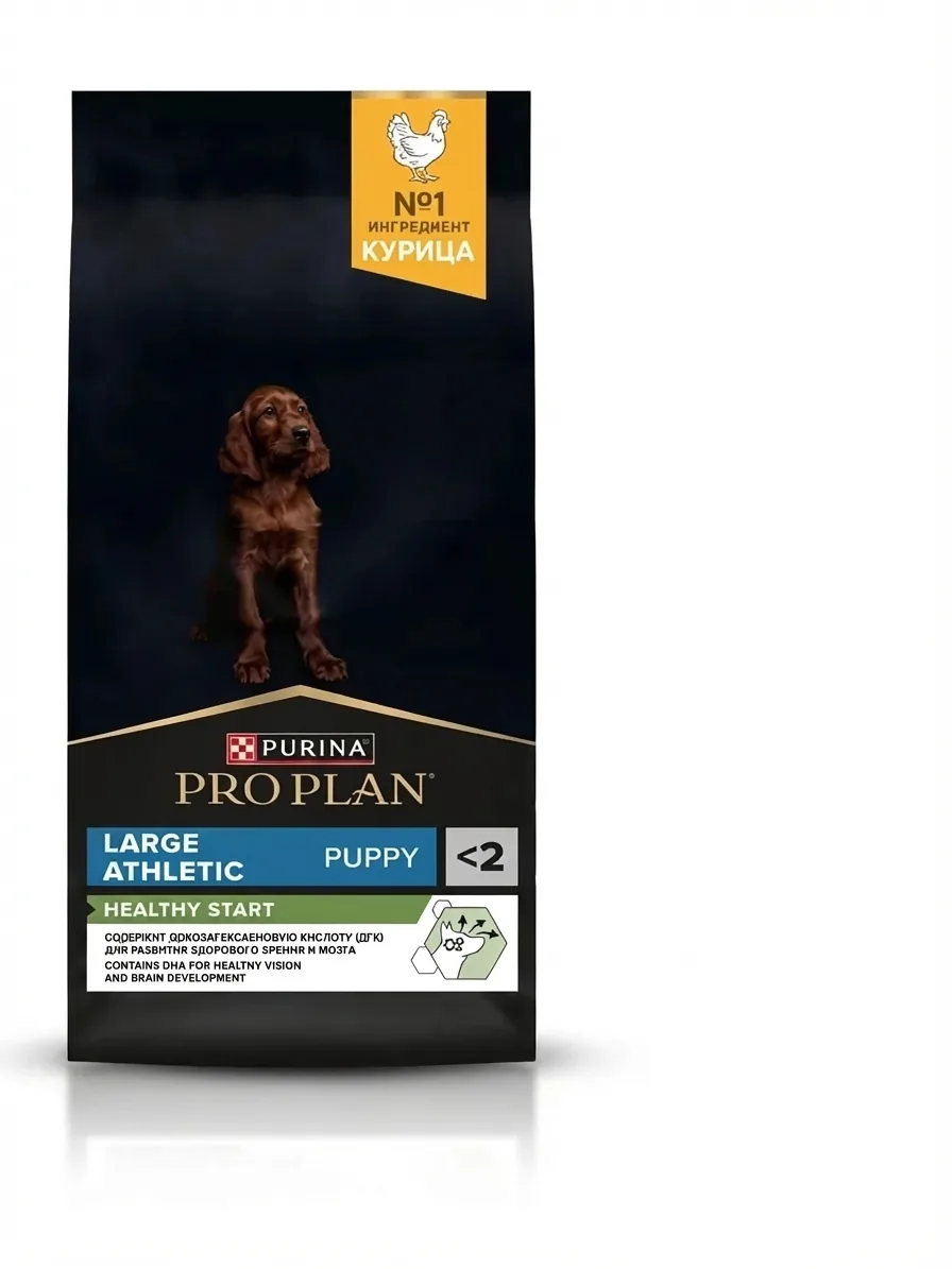 Изображение 1 для Сухой корм PRO PLAN® HEALTHY START для щенков крупных пород с атлетическим телосложением, с высоким содержанием курицы, 12 кг
