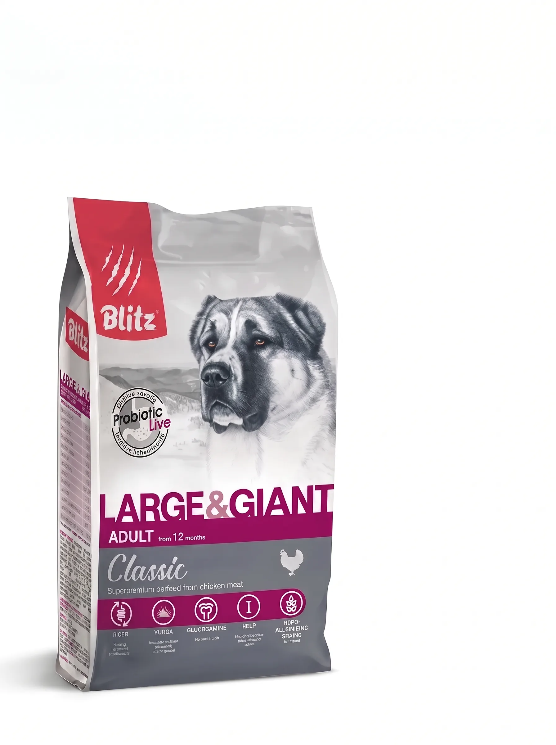 Изображение 1 для Blitz Adult Large & Giant Breed сухой корм для взрослых собак крупных пород с курицей - 2 кг