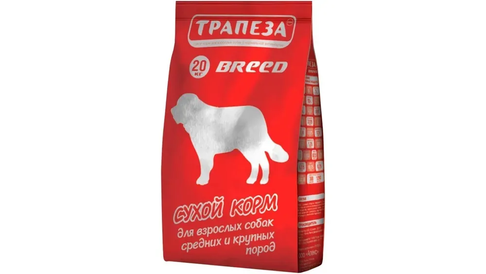 Изображение 1 для Сухой корм ТРАПЕЗА BREED для взрослых собак средних и крупных пород 20 кг