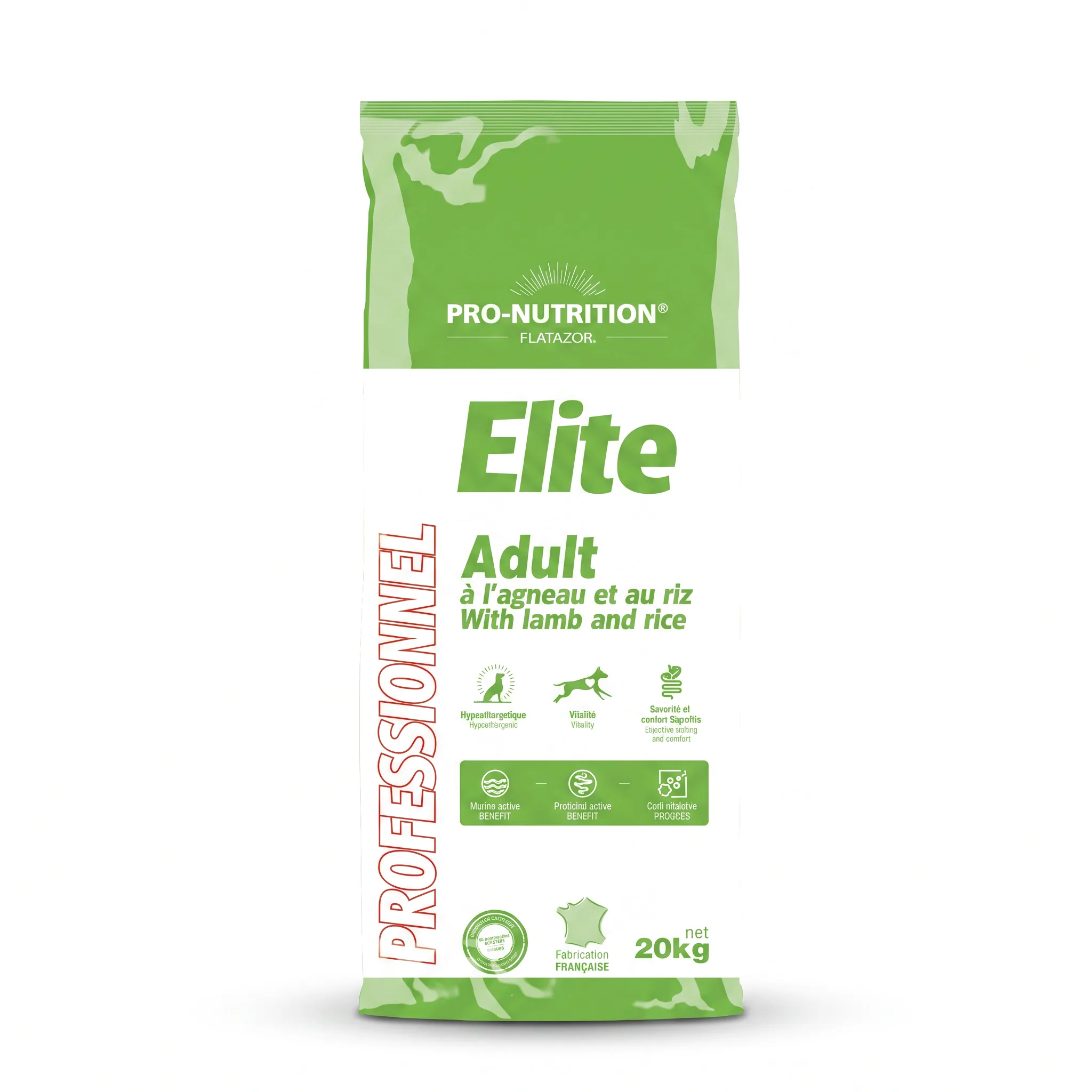Изображение 1 для Корм сухой для взрослых собак всех пород Flatazor Elite Adult, профессиональная линия с ягненком, гипоаллергенный супер-премиум корм для здоровья и жизненной силы вашей собаки Франция (20кг)