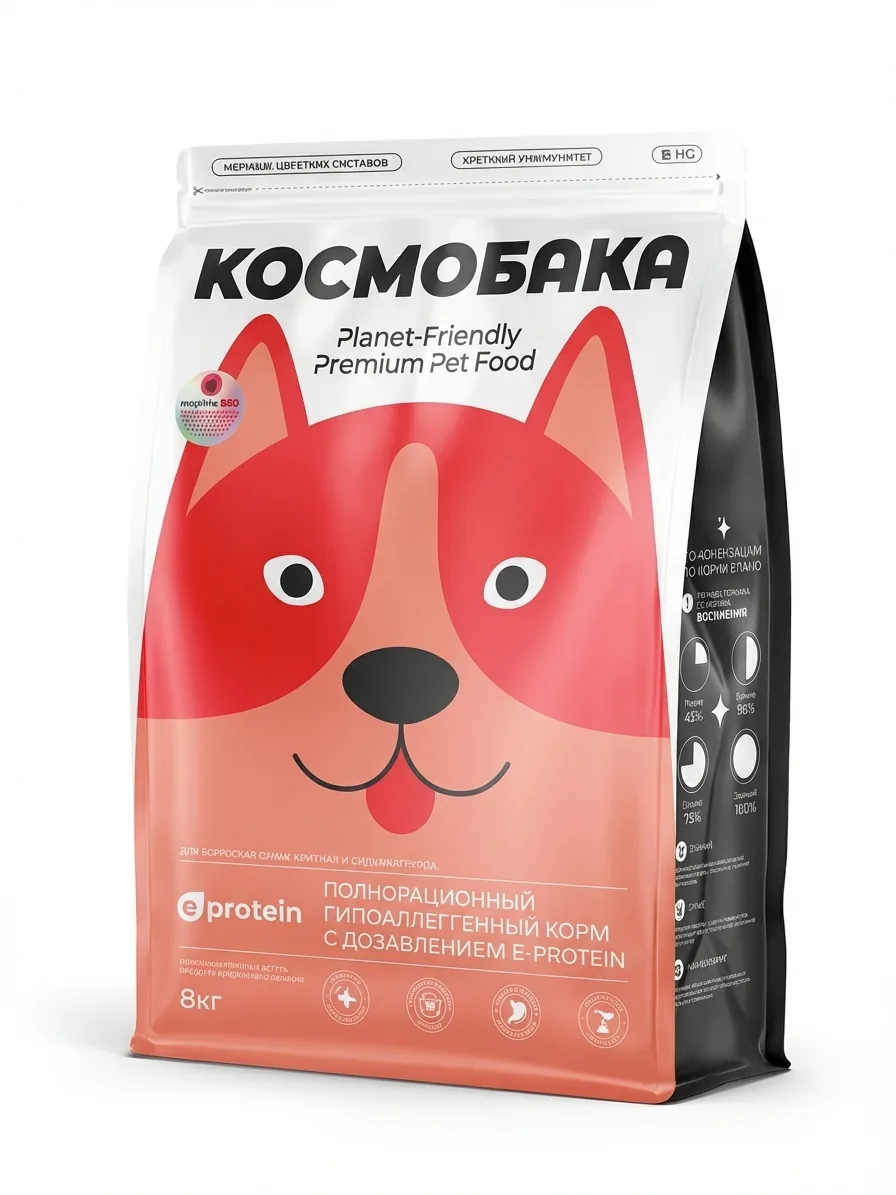 Изображение 1 для Корм сухой для собак 8 кг Космобака от Cosmopet гипоаллергенный для крупных и средних пород с индейкой с пробиотиком