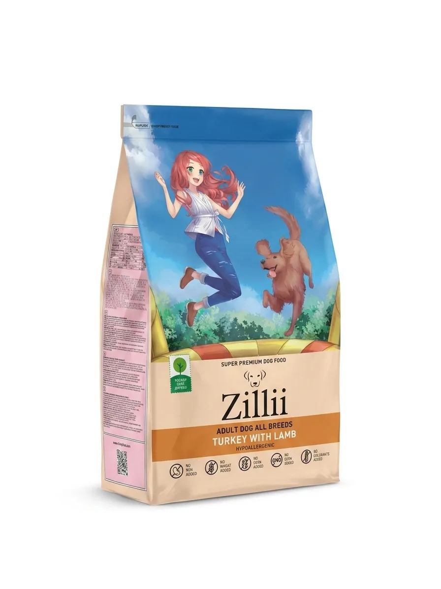 Изображение 1 для Корм для собак сухой 3 кг гипоаллергенный ZILLII (Зилли) Индейка с Ягнёнком