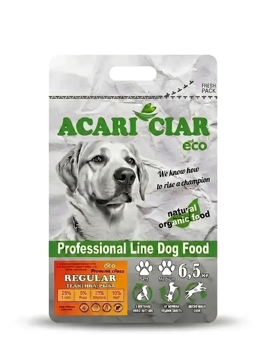 Изображение 1 для Сухой корм для собак Acari Ciar Regular Premium Beef Fish 6,5 кг медиум гранула