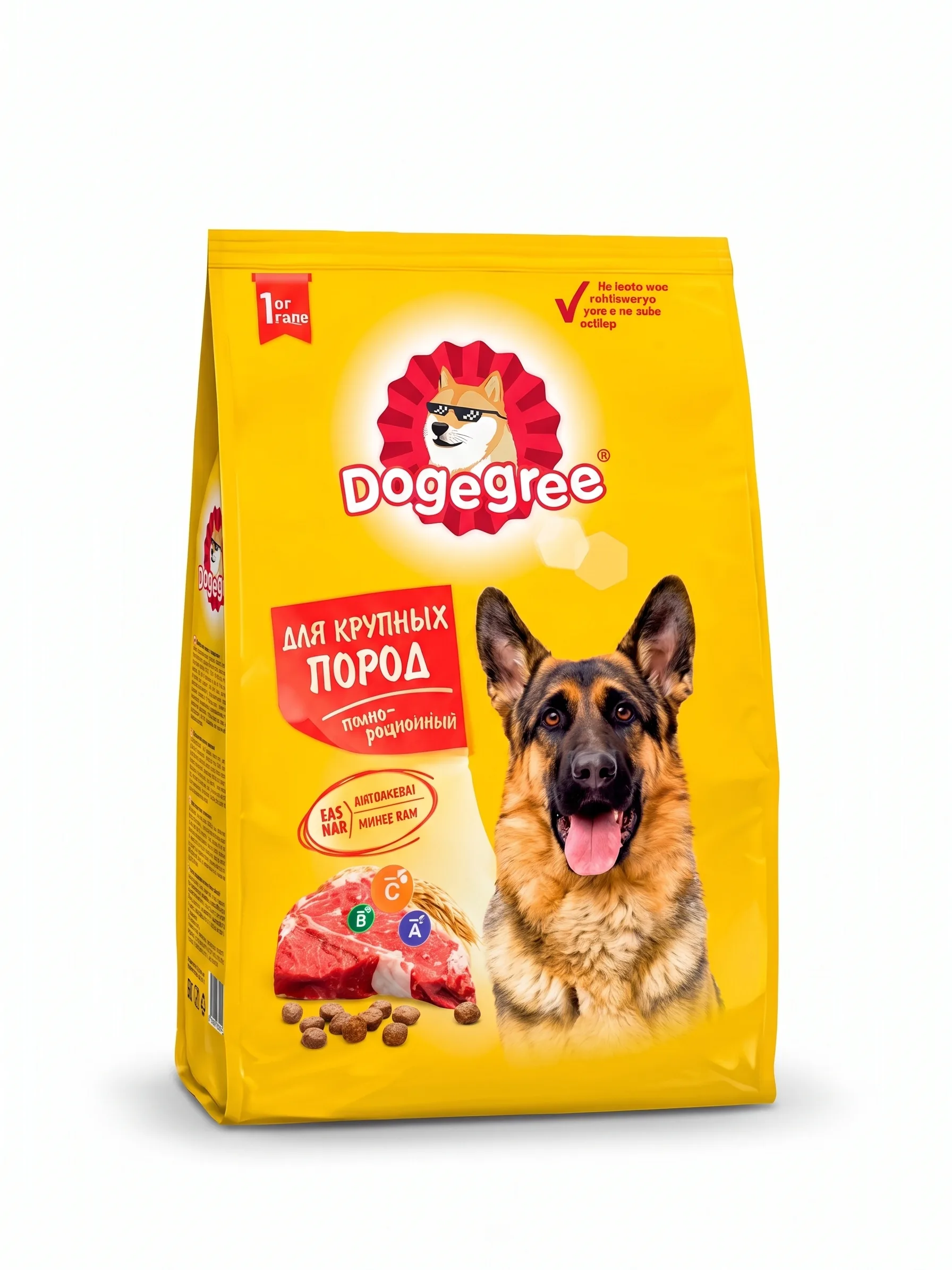 Изображение 1 для Корм сухой для собак с высокой активностью, от 1 года, Dogegree, 13 кг