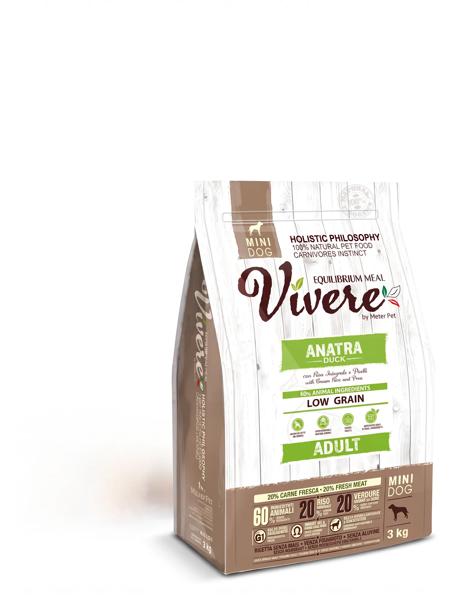 Изображение 1 для Корм сухой для собак с уткой Vivere Dog Adult Mini 3 кг