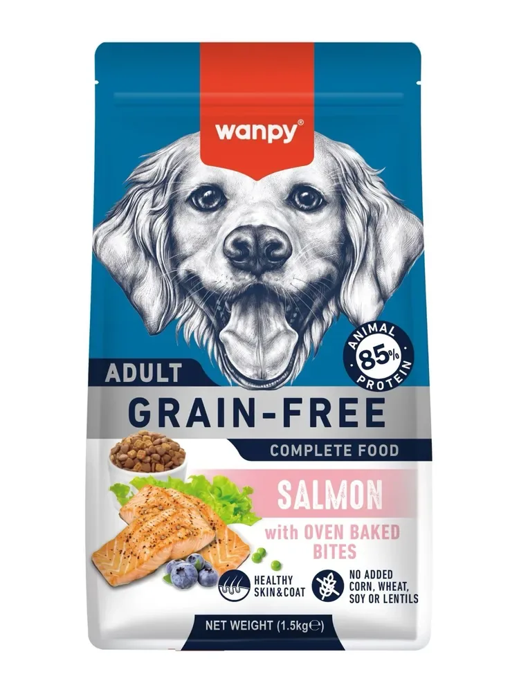 Изображение 1 для Сухой корм для собак Wanpy Dog беззерновой с лососем 1,5 кг