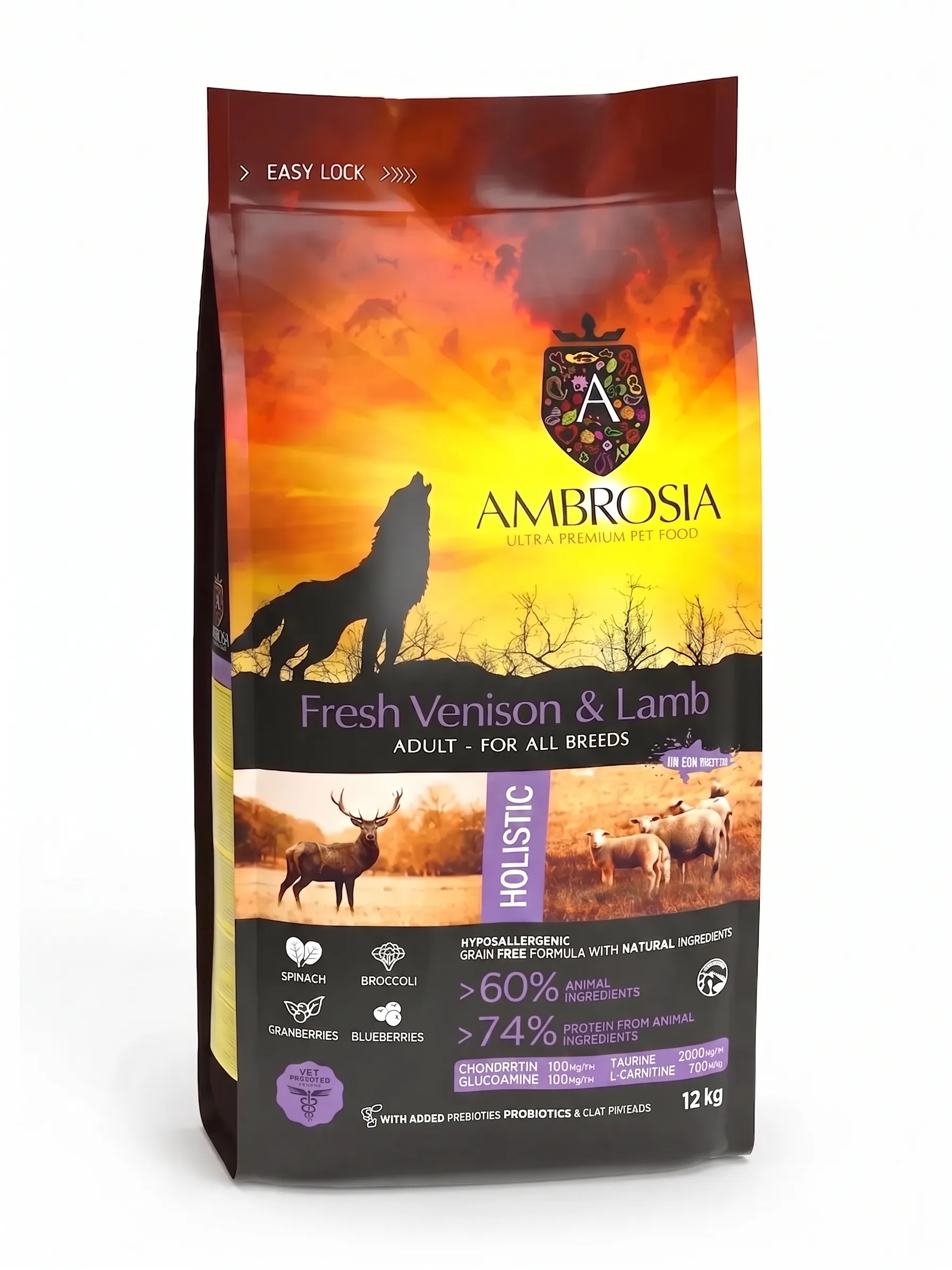 Изображение 1 для Ambrosia сухой корм для собак (Оленина и Ягненок) 2 кг