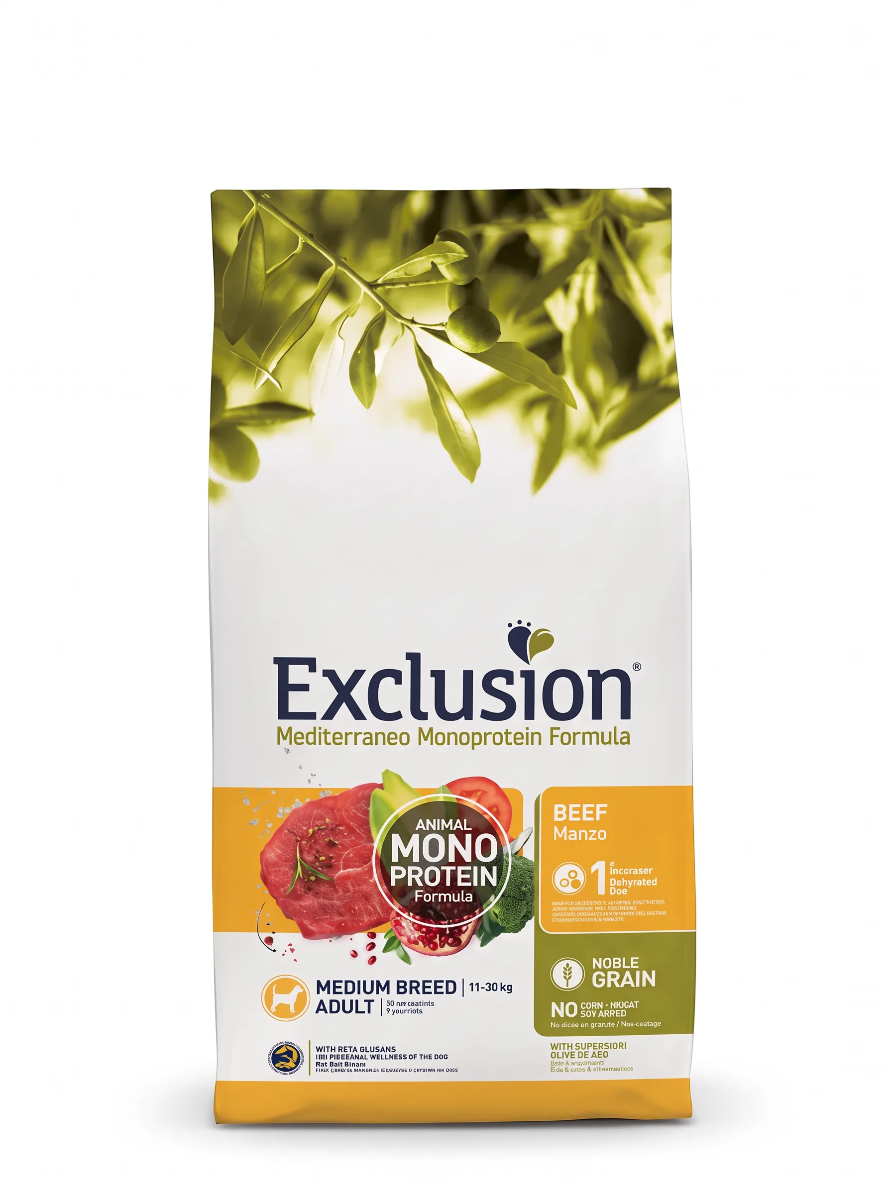 Изображение 1 для Exclusion Monoprotein Medium Adult Beef 12 кг сухой корм для собак, говядина и рис