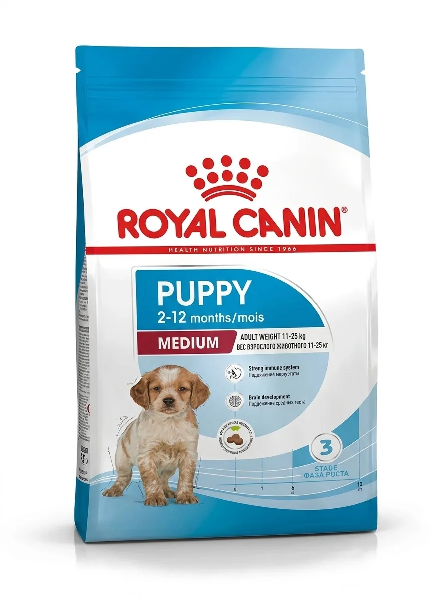 Изображение 1 для Сухой корм для щенков Royal Canin Medium Puppy для средних пород, 3 кг