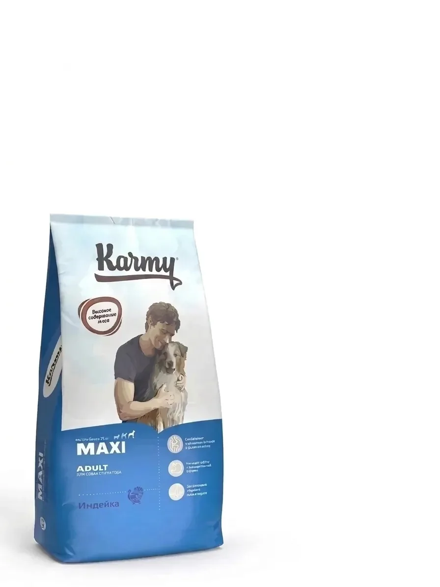 Изображение 1 для Корм для собак крупных пород, Karmy Maxi Adult, в возрасте старше 1 года, с индейкой 14 кг