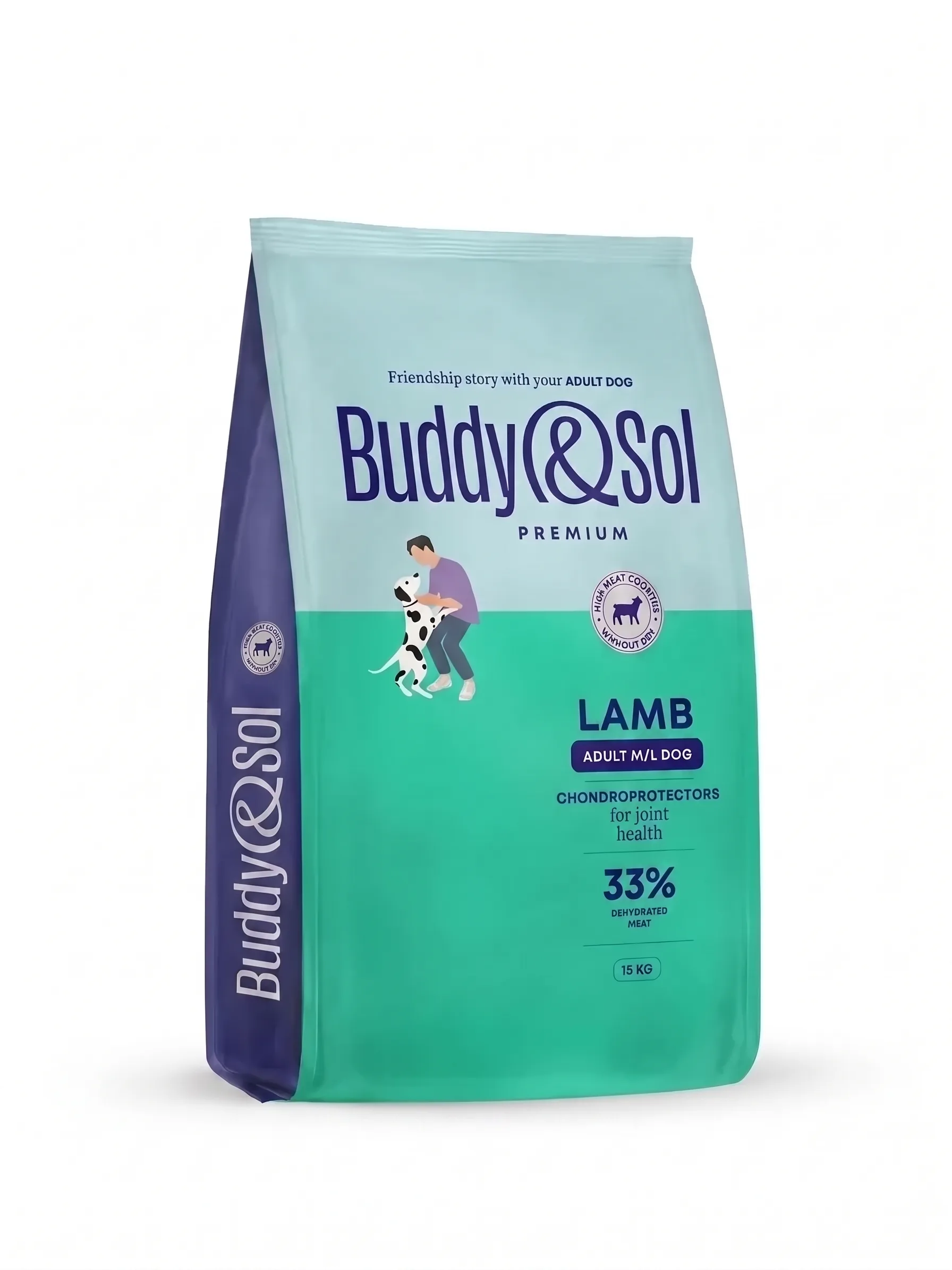 Изображение 1 для Корм для собак средних и крупных пород сухой Buddy&Sol 15 кг премиум-класса с ягнёнком