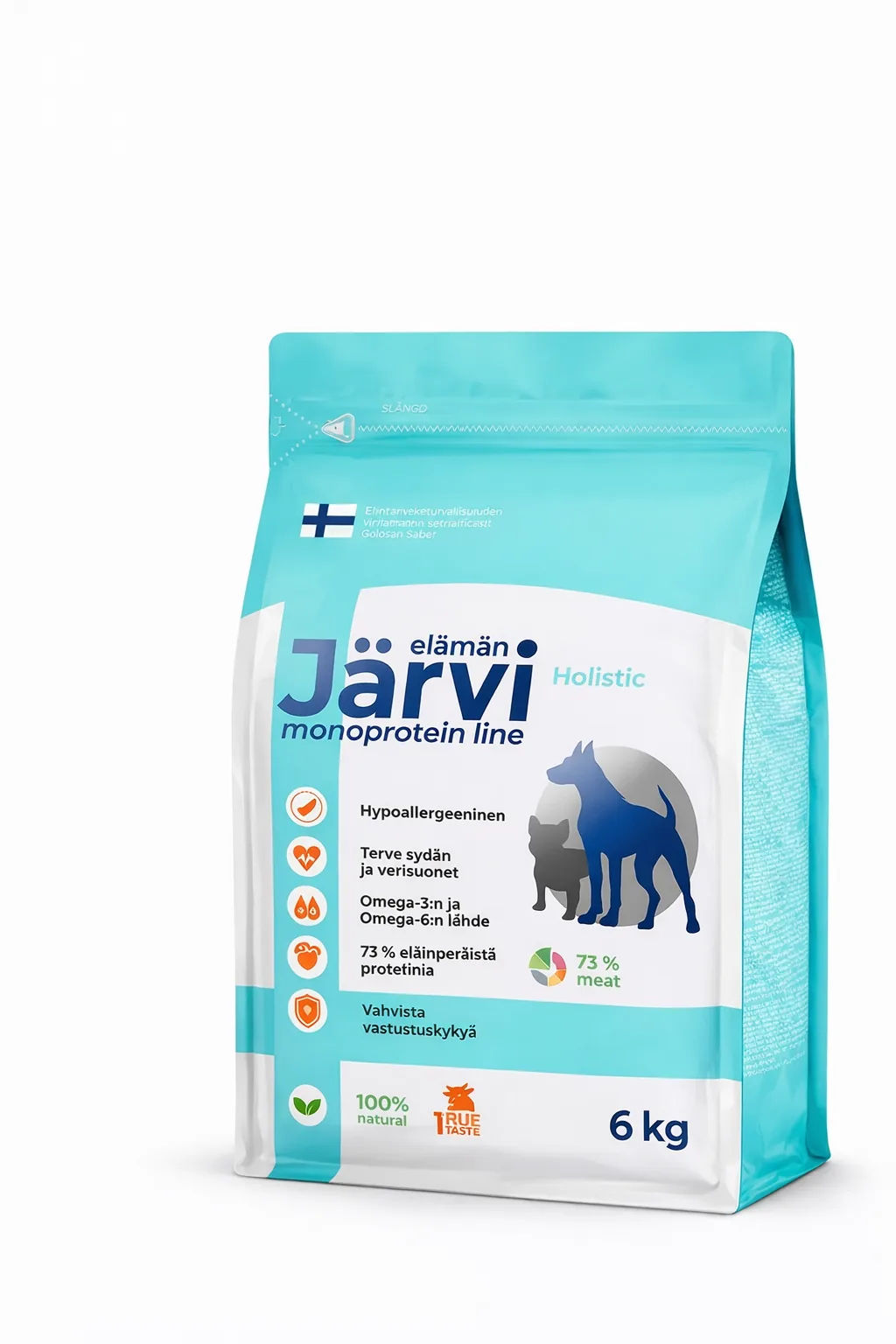 Изображение 1 для Сухой корм Jarvi Monoprotein line полнорационный holistic для взрослых собак средних и крупных пород с говядиной, 6 кг