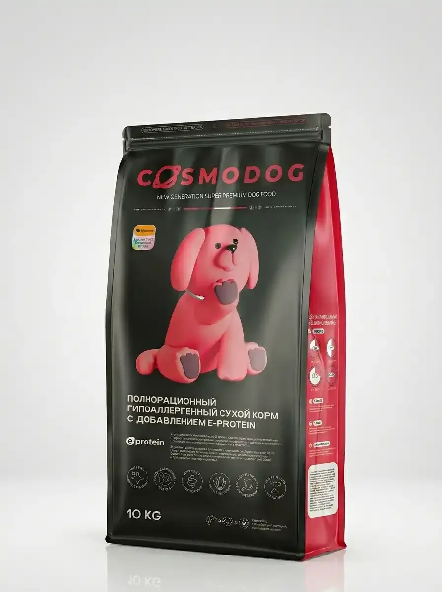 Изображение 1 для Корм для собак сухой 10 кг с говядиной Cosmodog от Cosmopet гипоаллергенный холистик супер премиум-класса для крупных и средних пород