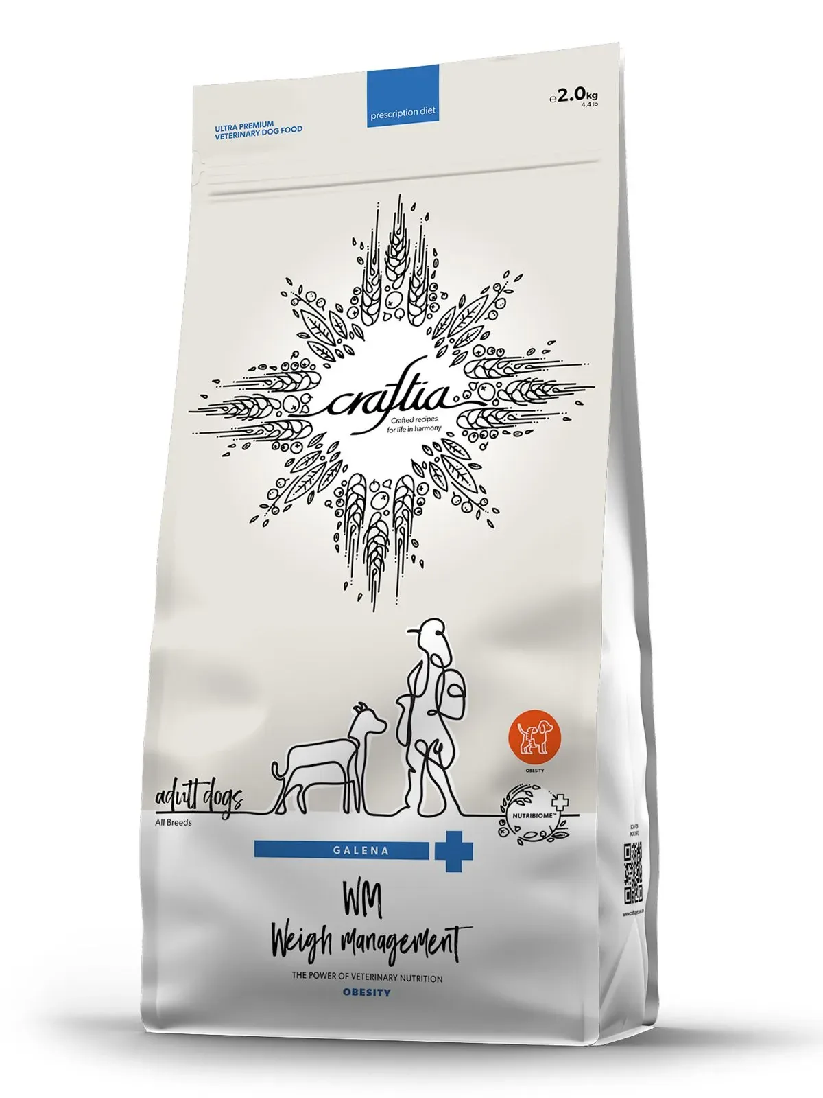 Изображение 1 для Сухой корм CRAFTIA GALENA DOG WEIGHT MANAGEMENT (Obesity) Вейт Менеджмент (Обесити) для собак при избыточном весе 2 кг