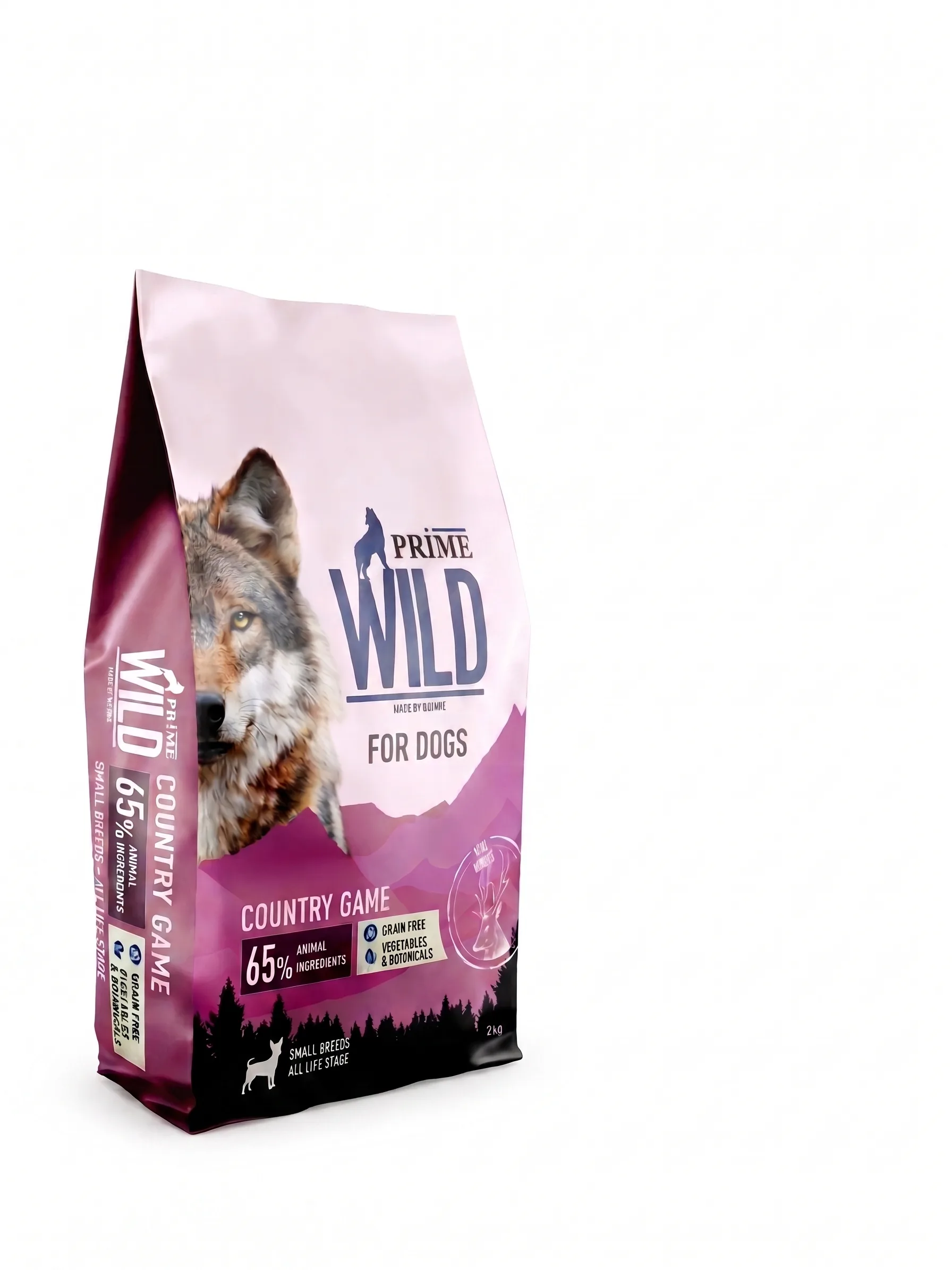 Изображение 1 для Сухой корм PRIME WILD GF COUNRTY GAME для щенков и собак мини пород с уткой и олениной, 2 кг