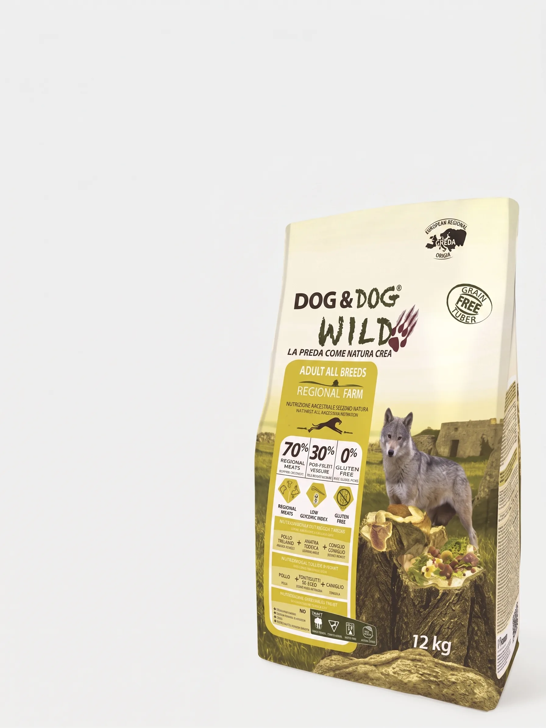 Изображение 1 для Корм для собак сухой Dog & Dog Wild Regional Farm, курица, утка, кролик 12кг (от года)