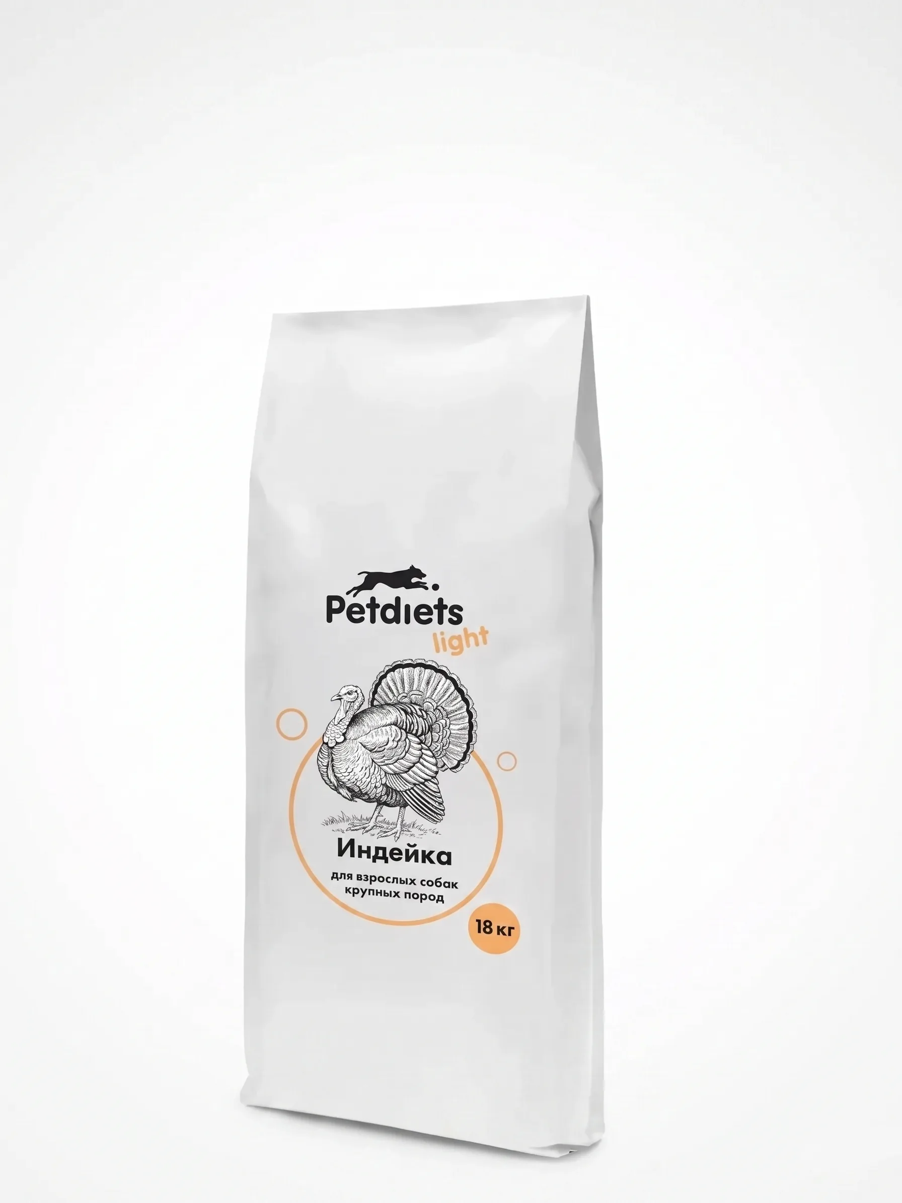 Изображение 1 для Корм сухой "Petdiets Light" (Петдаетс) для собак крупных пород, индейка, 18кг