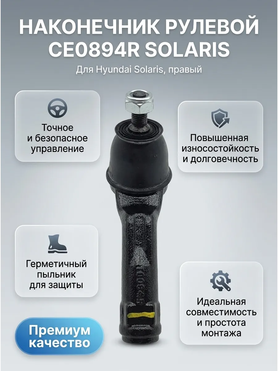 Наконечник рулевой тяги Hyundai Solaris (17-) прав CTR
