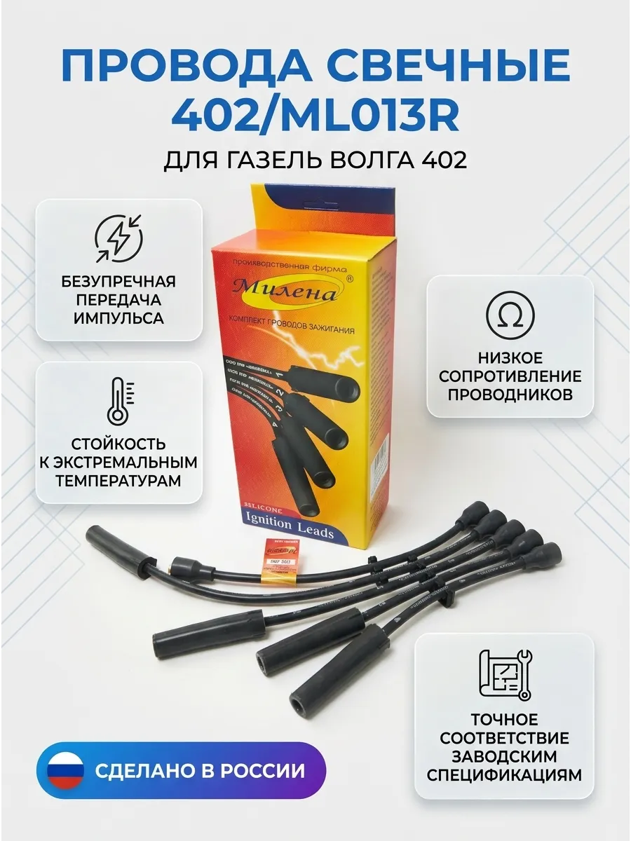 Провода свечные Газель,Волга 402 Милена (20 к-кт)