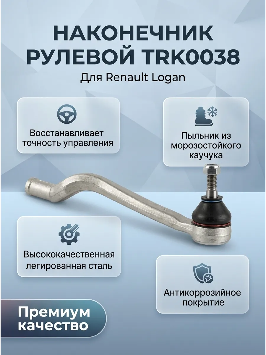 Наконечник рулевой прав Renault Logan TORK