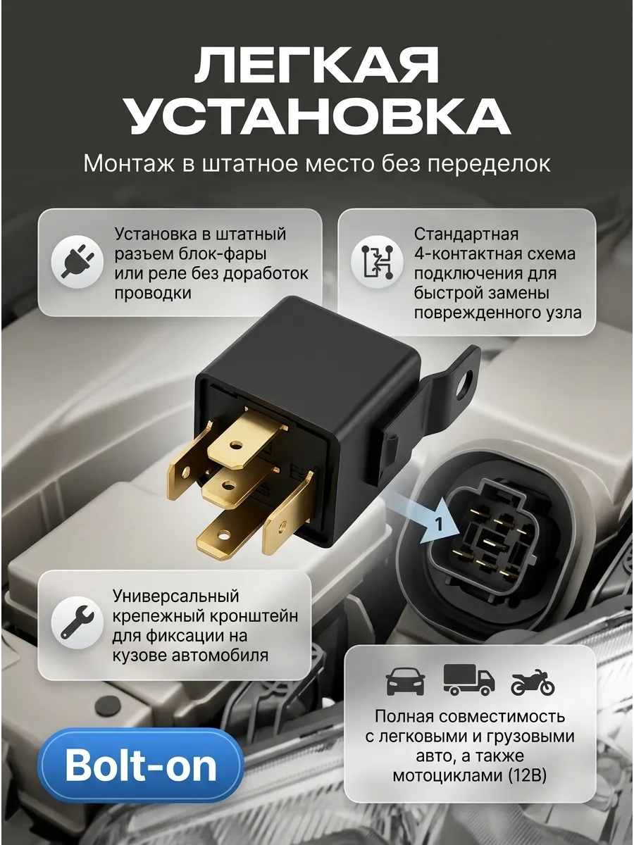 Реле 4-х контактное 30А KUMZ