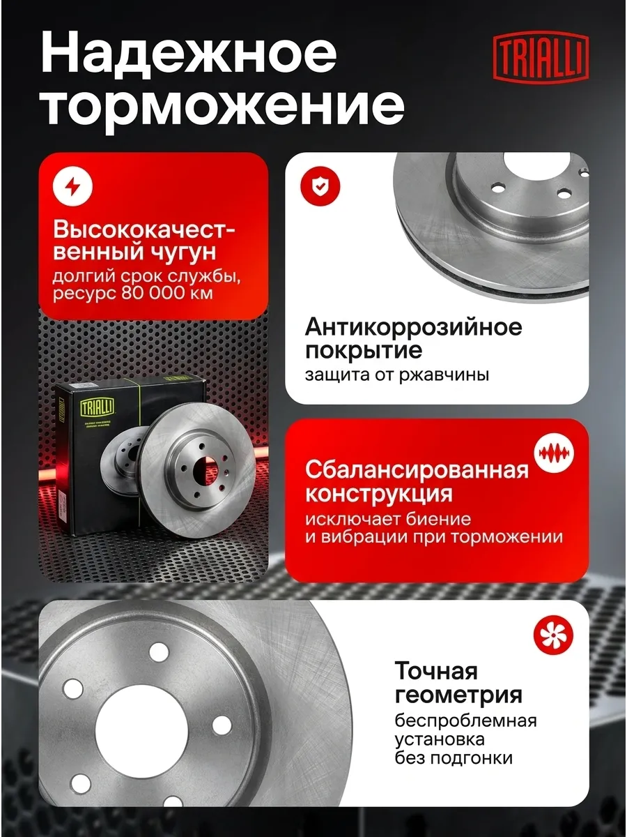Диск тормозной задний Веста TRIALLI
