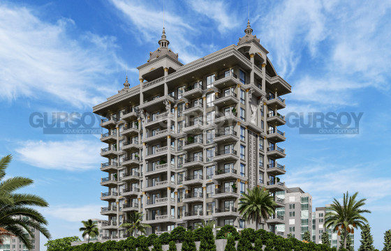 Новый инвестиционный проект на стадии котлована в центре Алании, 65 м2-120 м2 в Турции - фото 1