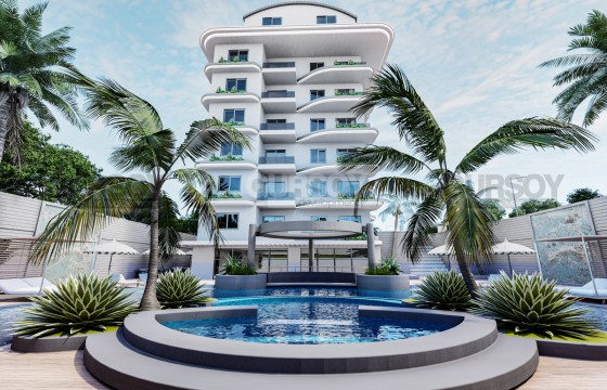 Квартиры 1+1 и 2+1, дуплексы 3+1 и 4+1 в рассрочку в строящемся комплексе в Газипаше, 55-160 м2 в Турции - фото 5