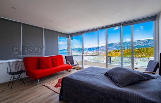 Таунхаус 3+1 с видом на море в районе Каргыджак, 150 кв.м. в Турции - фото 2