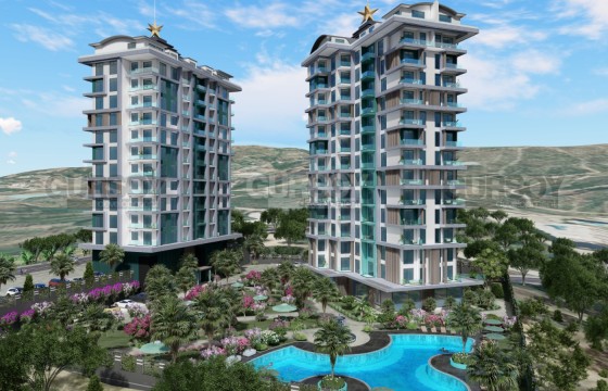 Новая квартира 1+1 с видом на море и горы в комплексе с инфраструктурой в Махмутларе, 42 м2 в Турции - фото 9