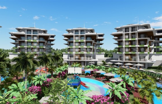 Масштабный проект с большой зеленой территорией и бассейнами в Оба, от 55, 5 м2 в Турции - фото 9